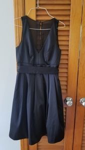 White House Black Market Tulle & Sheer Black Dress